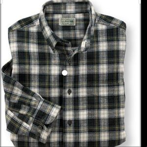 LL Bean Men’s Plaid Flannel Button Down Size L